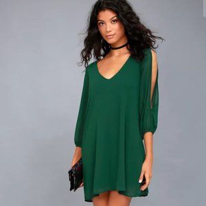 Shifting Dears Forest Green Long Sleeve Dress